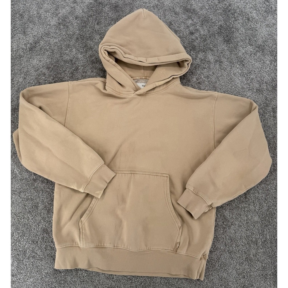 Aritzia Tna Cozy Fleece Boyfriend Pullover‎ Hoodie Beige Sand Women's Size M